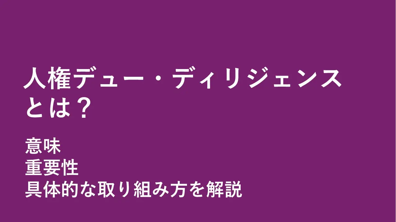 人権デュー・ディリジェンス（人権DD）とは？意味や重要性・具体的な取り組み方を解説